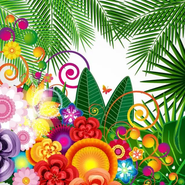 Vector illustration of Flowers spring design background, floral pattern, vector illustration.
