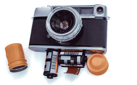 35mm film.Vintage Canister and antique camera 5