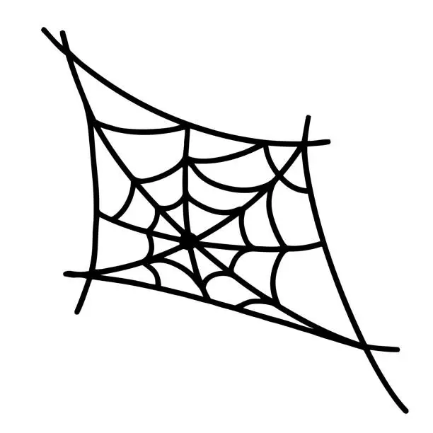 Vector illustration of Hand drawn line art of web in doodle style
