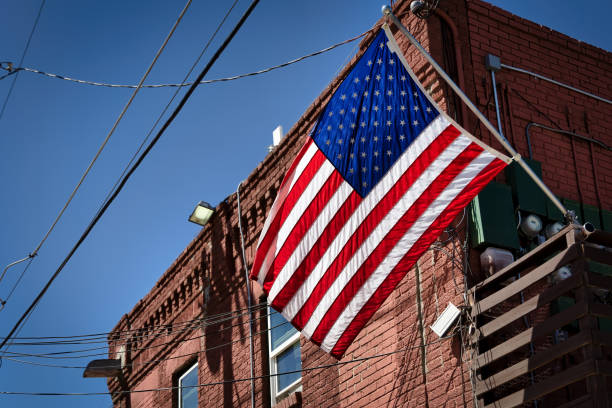 An American flag flies proudly in Chihuahuita, or the First Ward, and considered one of the oldest neighborhoods of El Paso, Texas.