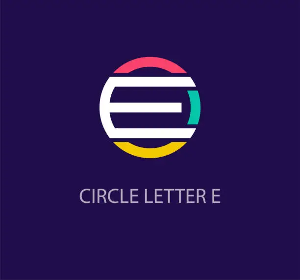 Vector illustration of Round logo design from creative letter E.