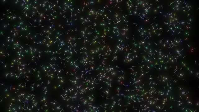 Glowing Particle Moving Like Fish Over Black Background. Particle Digital Fish Moving Animation Background. Digital Fish Moving On Dark Background