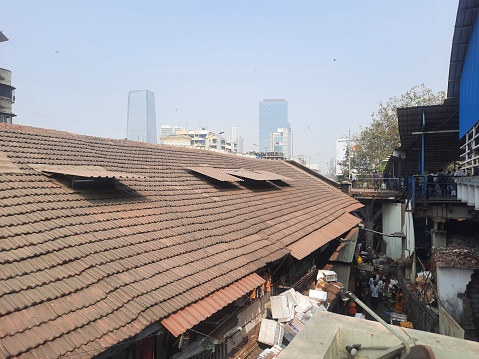 Rooftop at Asia's largest slum area Dharavi mumbai.
