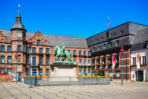 Rathaus or old town hall is located at the market square in aldstadt old town of Dusseldorf in Germany