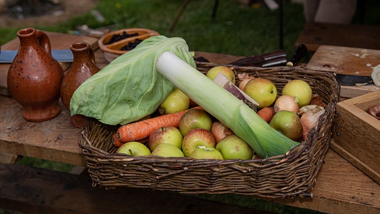 Basket Of Fruits & Vegetables.