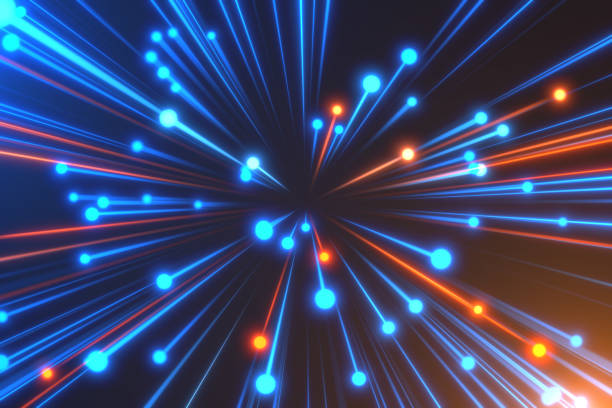 istock Speed of light in space on dark background. 1495715230