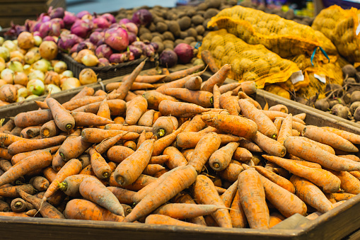 Carrot. Autumn market.