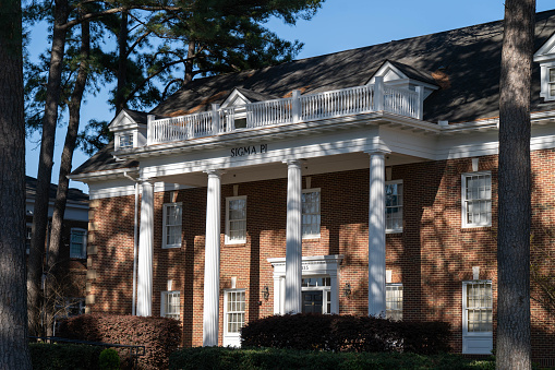 Sigma Pi fraternity house on the campus of the University of Alabama.