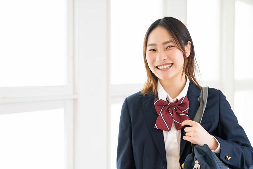 asian girl student ,School uniform,