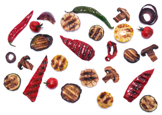 istock Grilled vegetables mix - zucchini eggplant onions corn mushroom tomato 1495740131