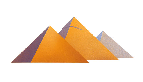 Pyramid complex of Giza in a digital airbrushing style. Pyramid complex of Giza. Digitally painted illustration of the Egypt in airbrushing style. pyramid of mycerinus stock illustrations