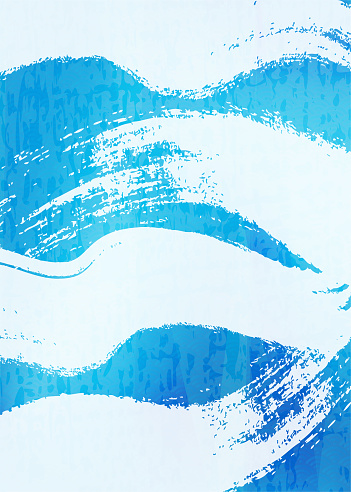 Blue sea wave pattern.　Blue gradient background illustration.　Japanese pattern.