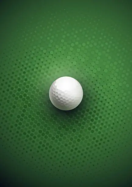Vector illustration of Green Golf ball poster