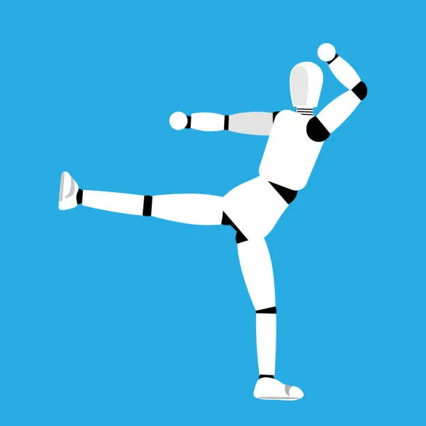 Vector illustration of AI in martial arts