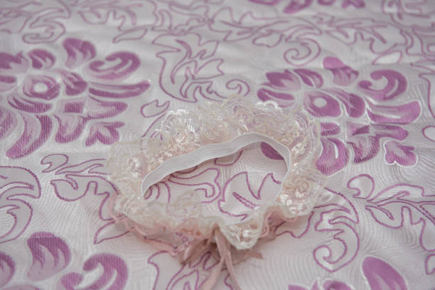 Wedding dress for  bride  and a  garter