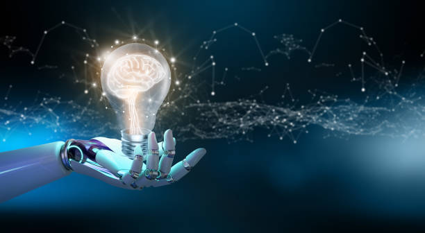 istock Creative and innovation inspiration. Business Bright idea with Artificial Intelligence concept. 1495755771