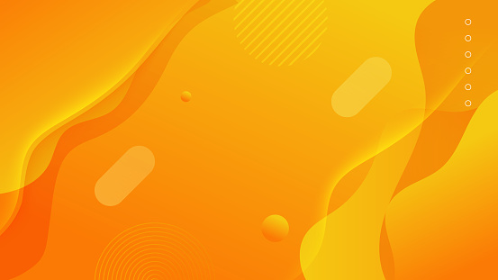 Colorful orange and yellow gradient waves background. Modern futuristic gradient orange abstrac fluid shape background.  Summer orange gradient waves wallpaper.