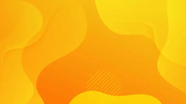 Vector illustration of Colorful orange and yellow gradient waves background. Modern futuristic gradient orange abstrac fluid shape background.  Summer orange gradient waves wallpaper.
