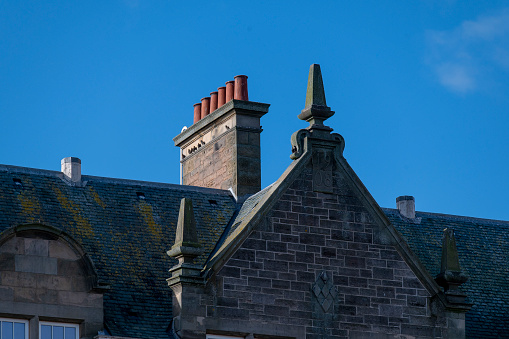 Roof top chimney pots. Portobello Beach. Edinburgh.