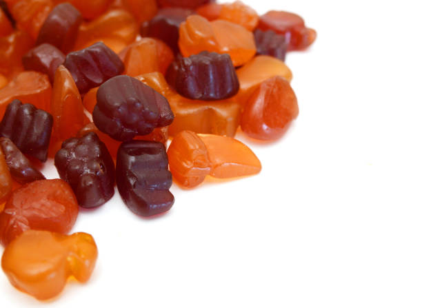 istock Colorful Jelly fruits isolated on white background 1495762400