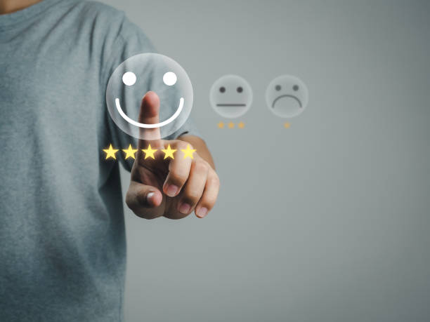istock The user chooses a satisfaction rating for the service store application. 1495763945