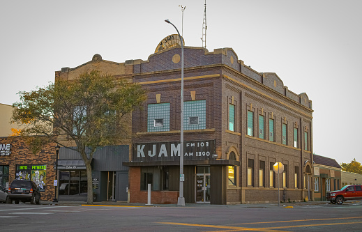 A historic radio station building in Madison, South Dakota