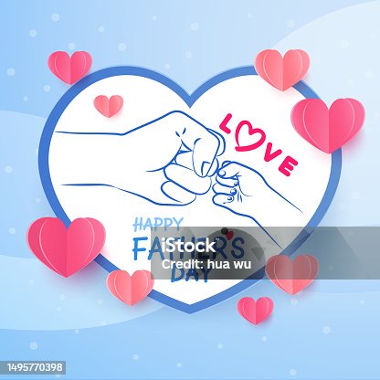 istock The child and Father fist bump as a father's day concept. Vector illustration. 1495770398
