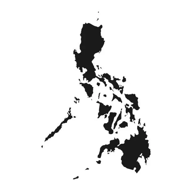 Vector illustration of Highly detailed Philippines map with borders isolated on background