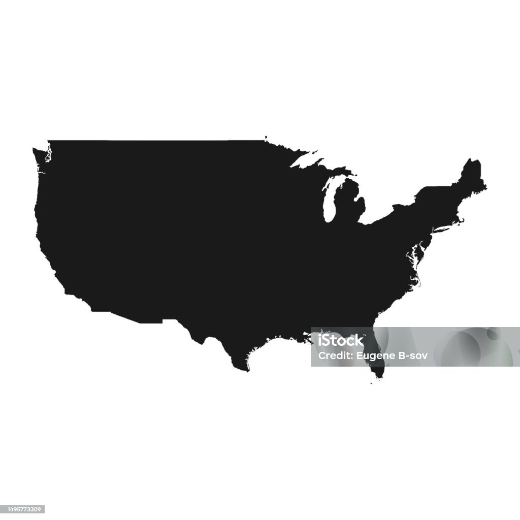 Stock Map Border Highly Detailed Usa Map With Borders Isolated On Background Stock ...