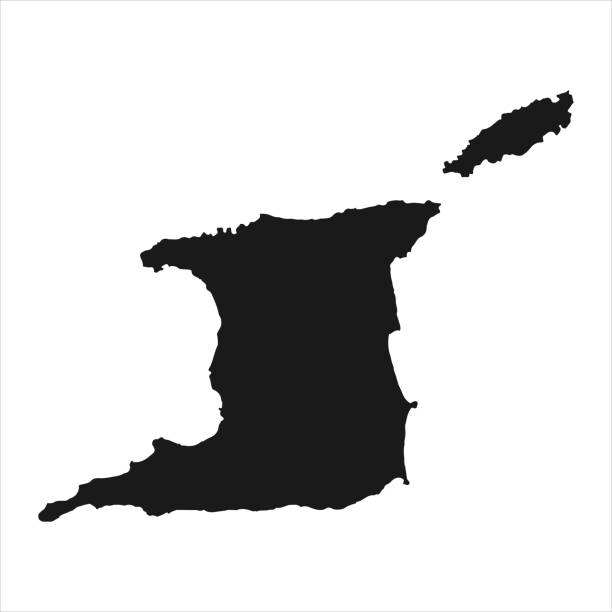 Highly detailed Trinidad and Tobago map with borders isolated on background Highly detailed Trinidad and Tobago map with borders isolated on background. Flat style trinidad tobago map stock illustrations