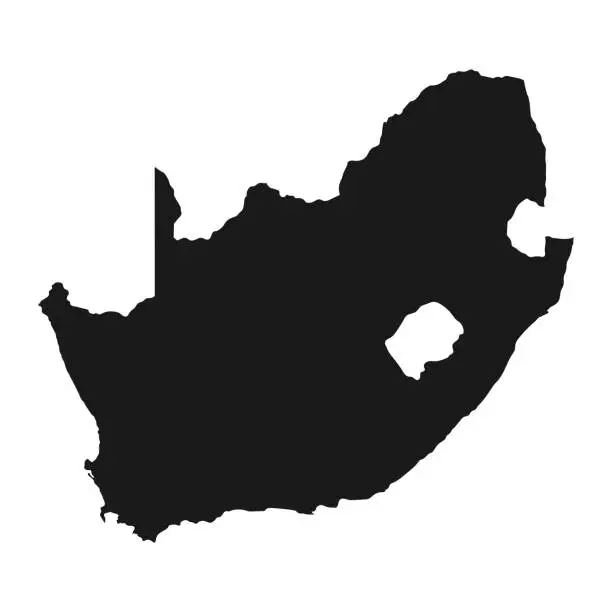 Vector illustration of Highly detailed South Africa map with borders isolated on background