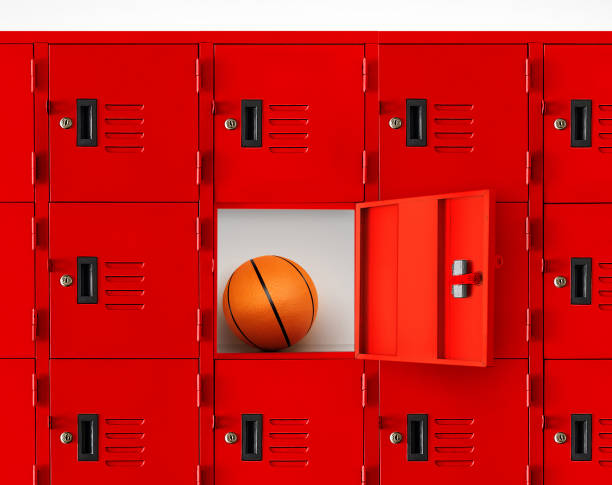 istock Basketball in a red locker or an open gym locker. 1495773465