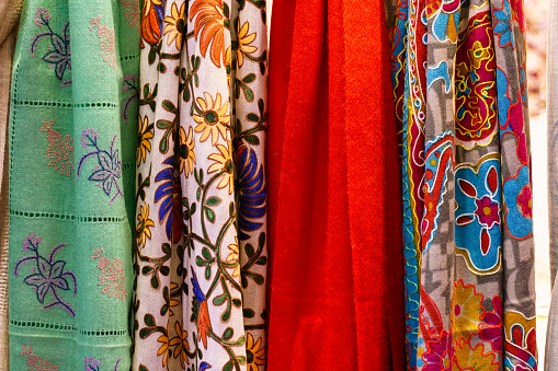 Shirts with beautiful colorful patterns are made from batik in Thailand. It is a handicraft of the local people.