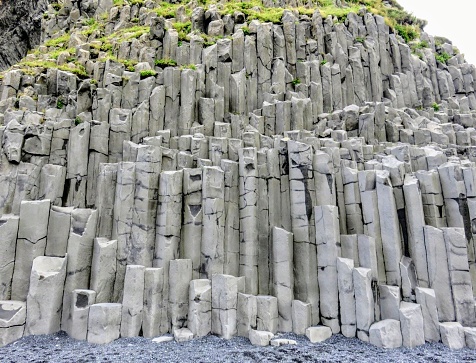 Basalt columns of Reynisfjall in Vík í Mýrdal, Iceland