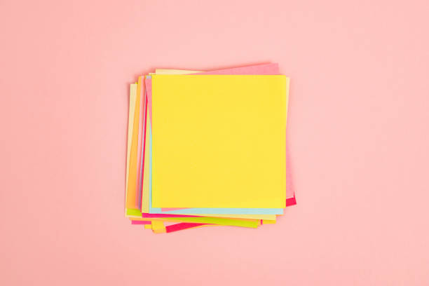 istock Colorful sticky notes isolated on pink background. 1495809126