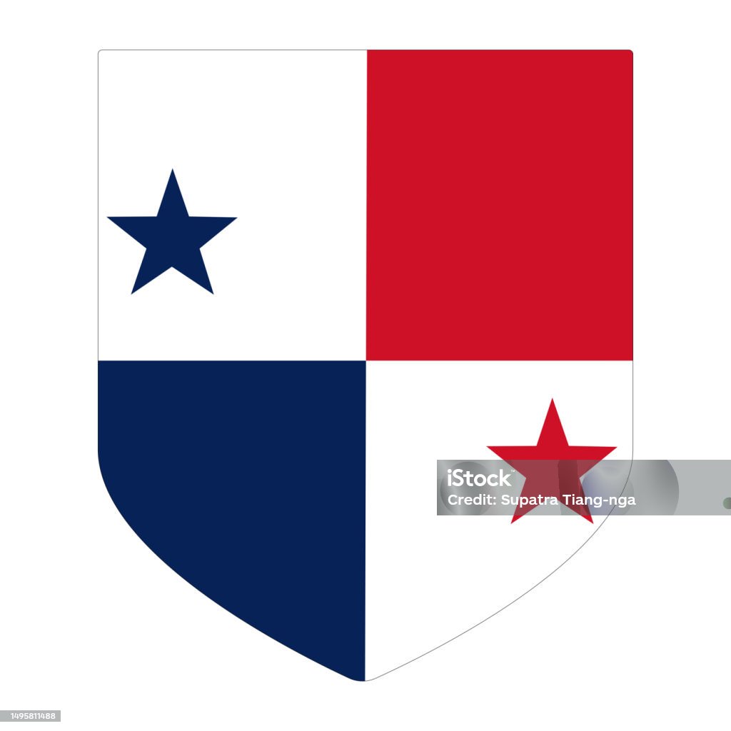 Bandera panameña. Bandera de Panamá en forma de diseño - arte vectorial de Abstracto libre de derechos