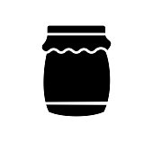 istock Honey Jar Black Filled Vector Icon 1495811574