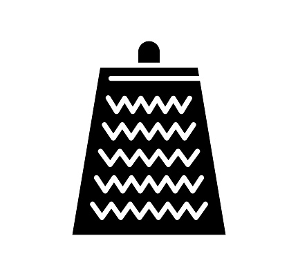 Grater black filled vector icon with clean lines and minimalist design, universally applicable across various industries and contexts.
