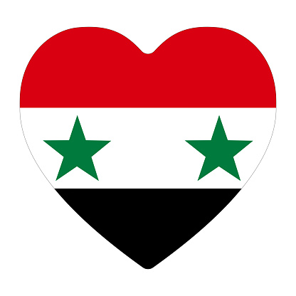 Syria flag. Flag of Syria in design shape