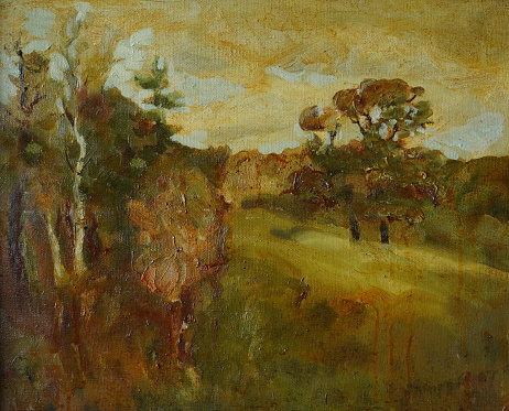 Landscape oil painting impressionism modern.