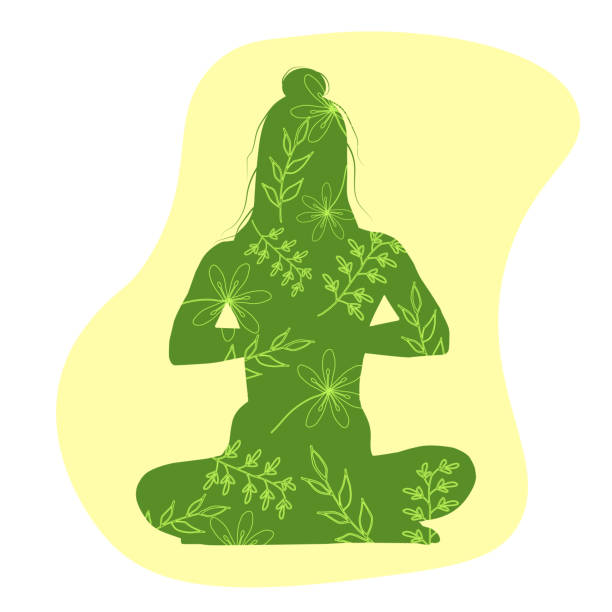 istock Woman meditating and relaxing, yoga. Mental health. 1495816901