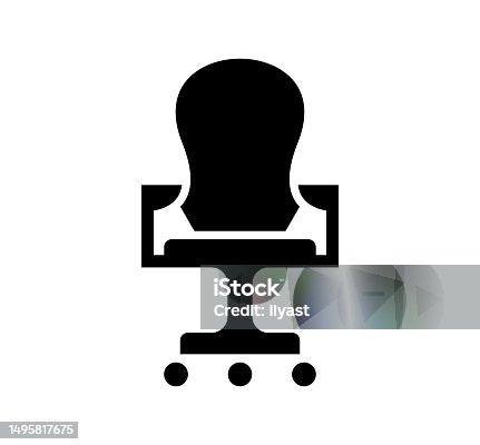 istock Chairman Black Filled Vector Icon 1495817675
