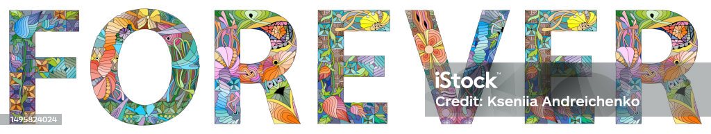 Word Forever Vector Decorative Object For Decoration Stock Illustration ...