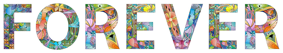 Word Forever Vector Decorative Object For Decoration Stock Illustration ...