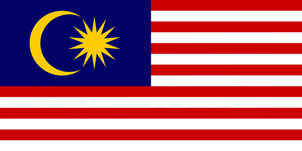 An illustration of the  flag of Malaysia  with copy space