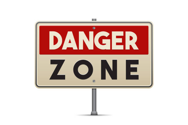 ''Danger zone'' traffic sign vector art illustration