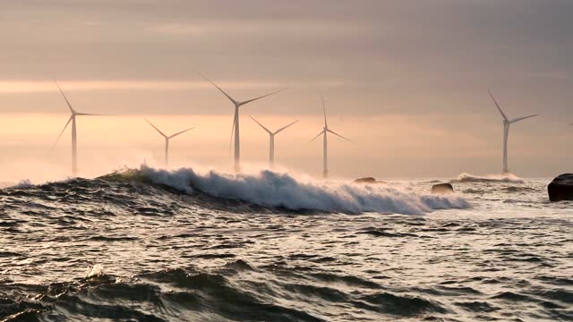 Rough seas and wind turbines
