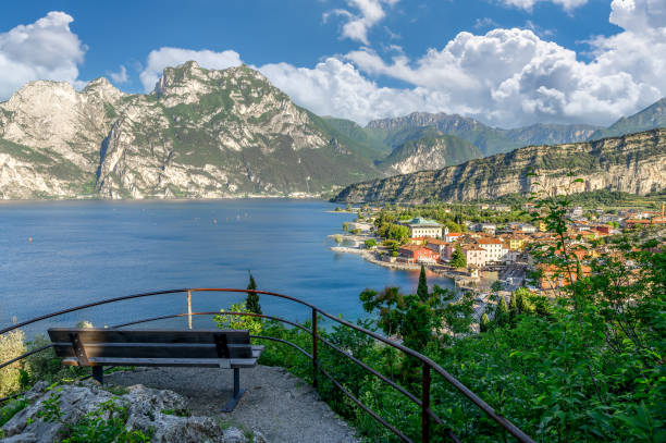 Landscape with Torbole town, Garda Lake, Italy
