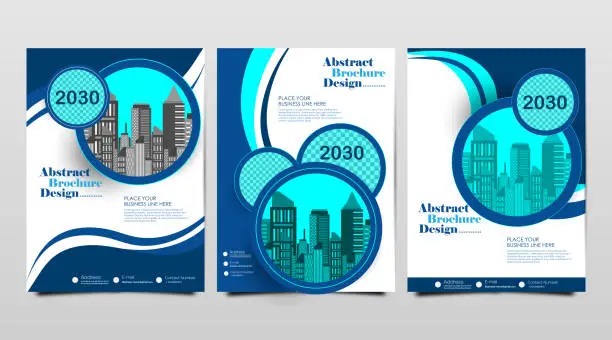 Vector illustration of Collection of Brochure Flyer Template Layout Background Design. booklet, leaflet, corporate business annual report layout