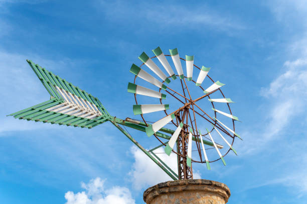 istock Green and white windmill typical of Mallorca 1495851431